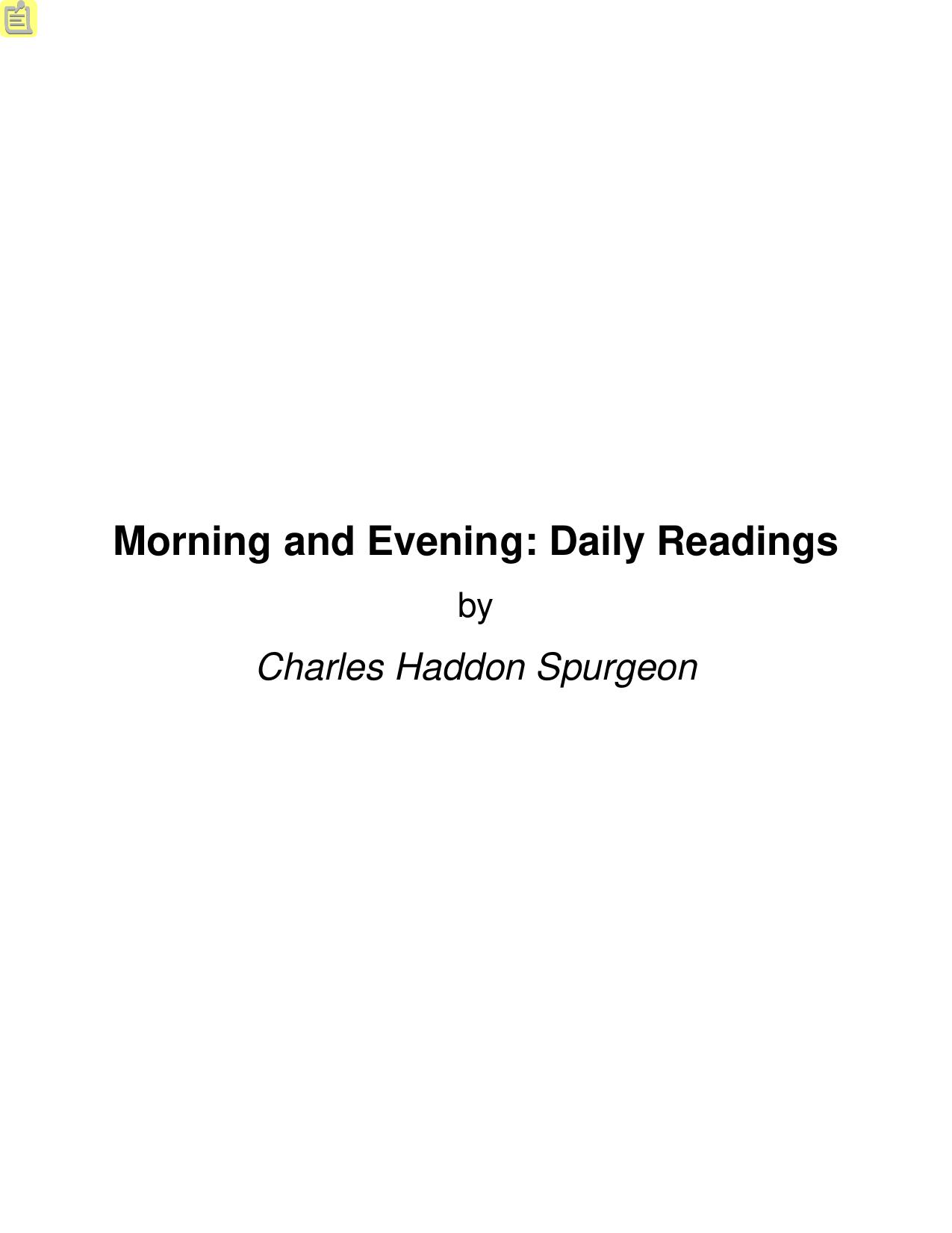 Morning and Evening: Daily Readings