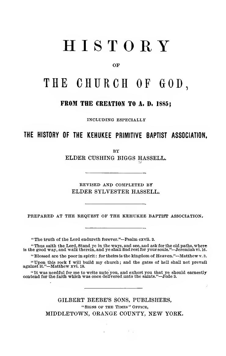 History of the Church of God, from the creation to A.D. 1885