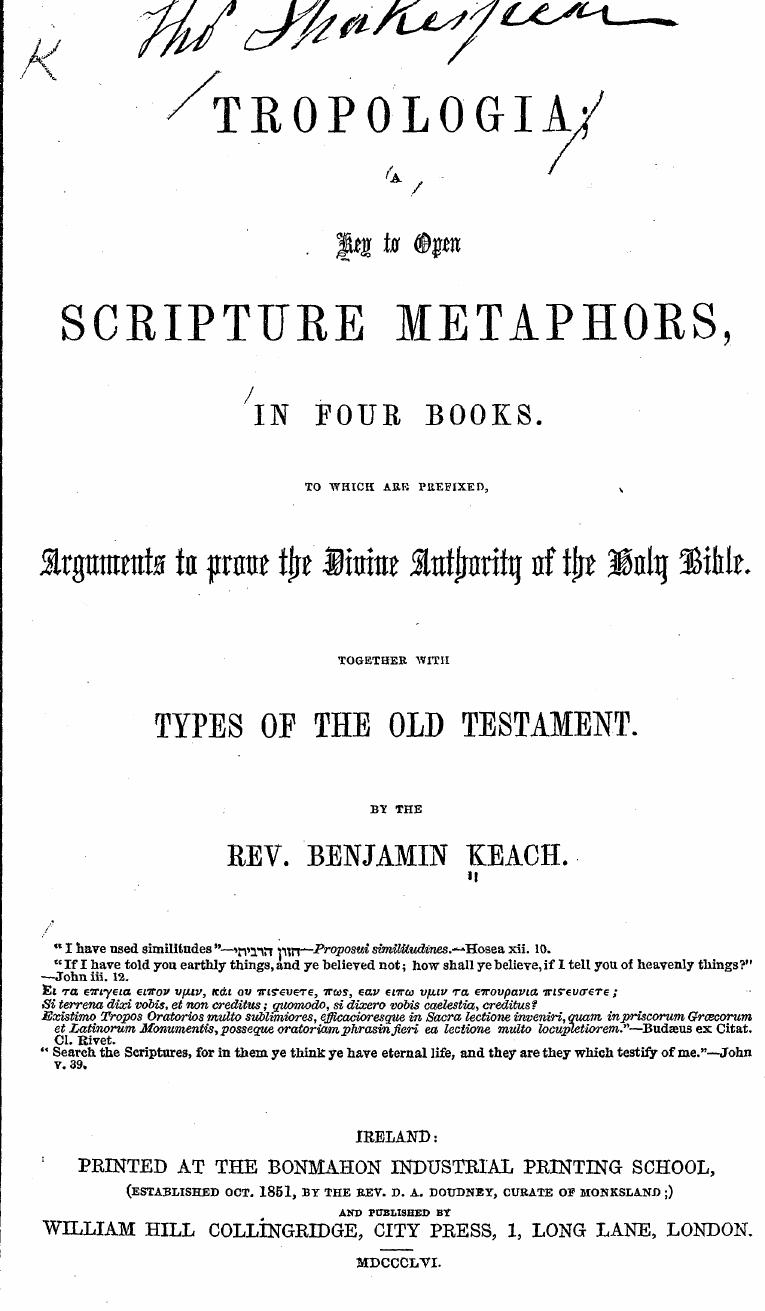 Tropologia: Scripture Metaphors