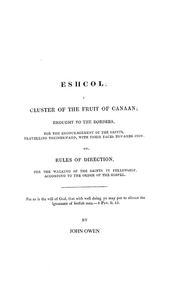 Eschol: A Cluster of the Fruit of Canaan