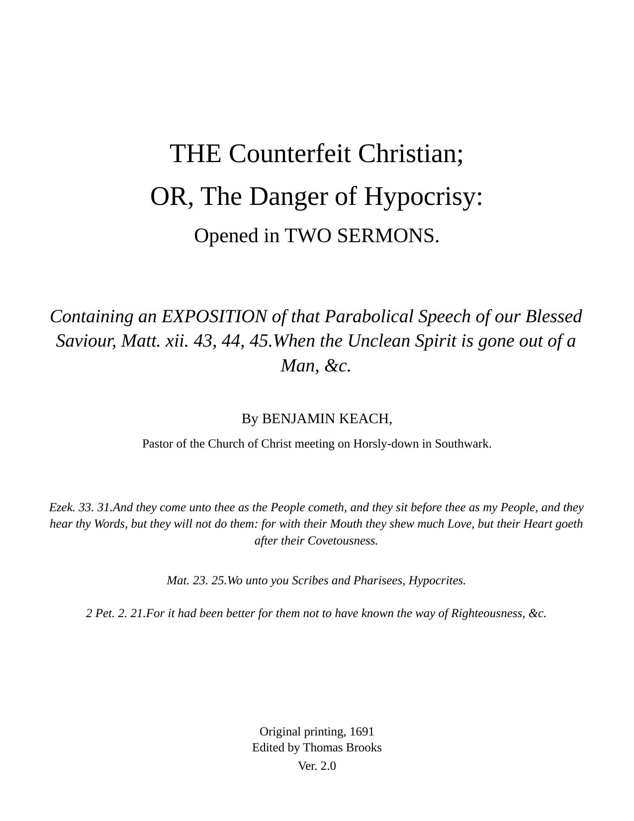 The Counterfeit Christian