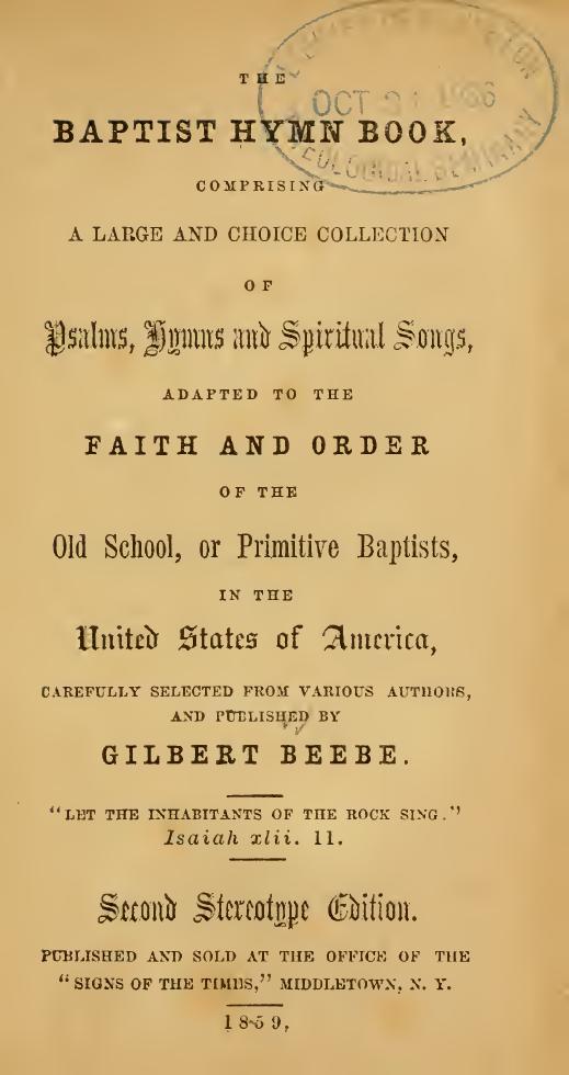 The Baptist Hymn Book