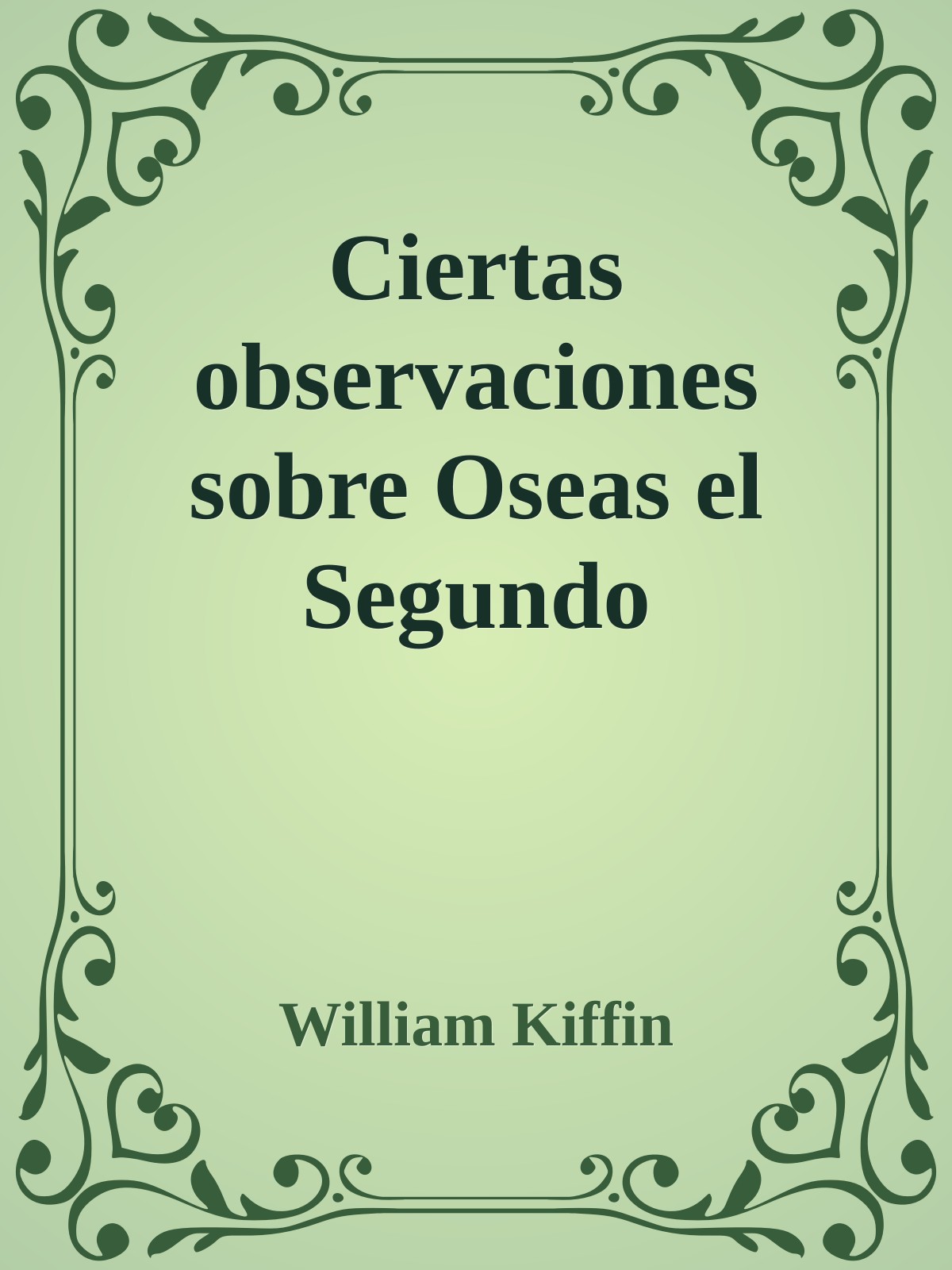 Ciertas observaciones sobre Oseas el Segundo