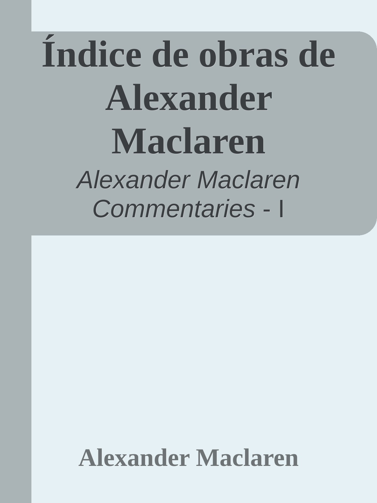 Índice de obras de Alexander Maclaren