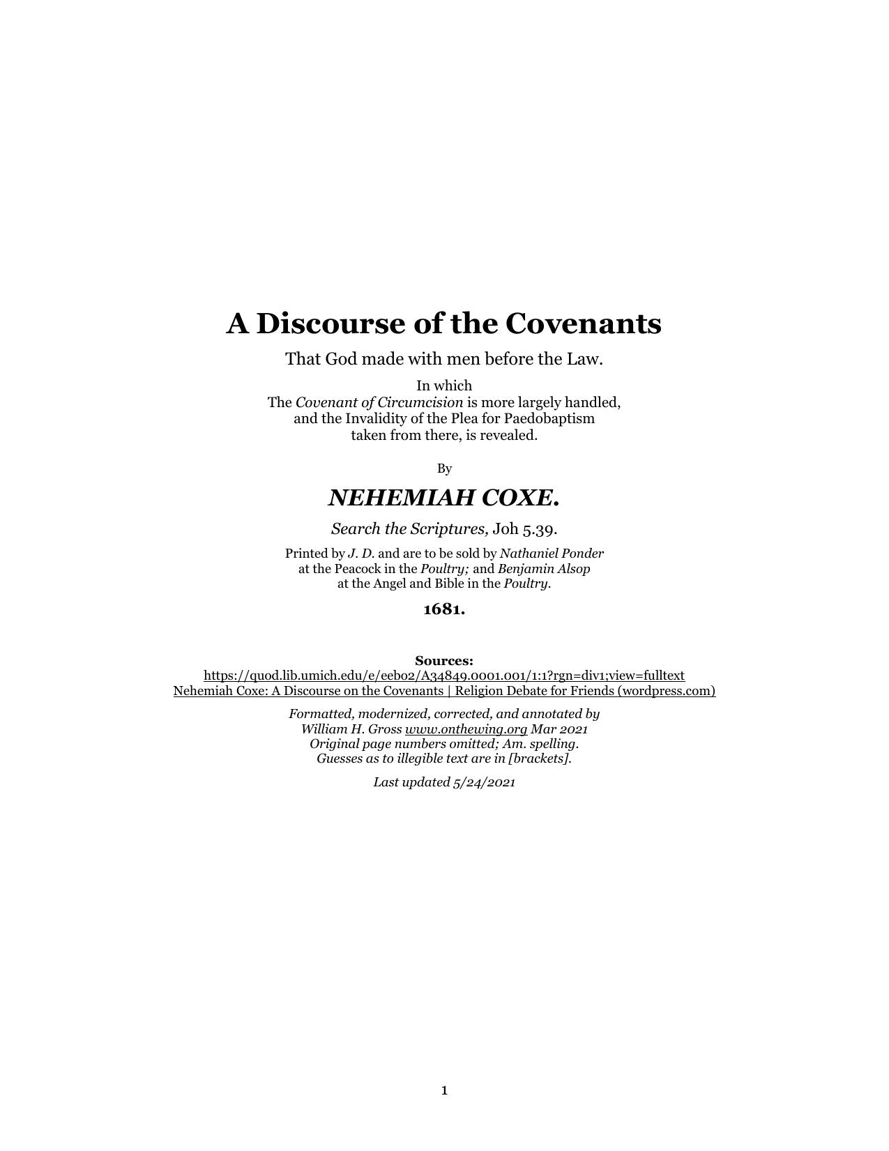 A Discourse of the Covenants