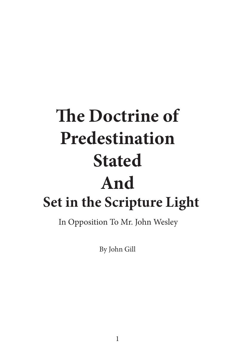 The Doctrine of Predestination by John Gill