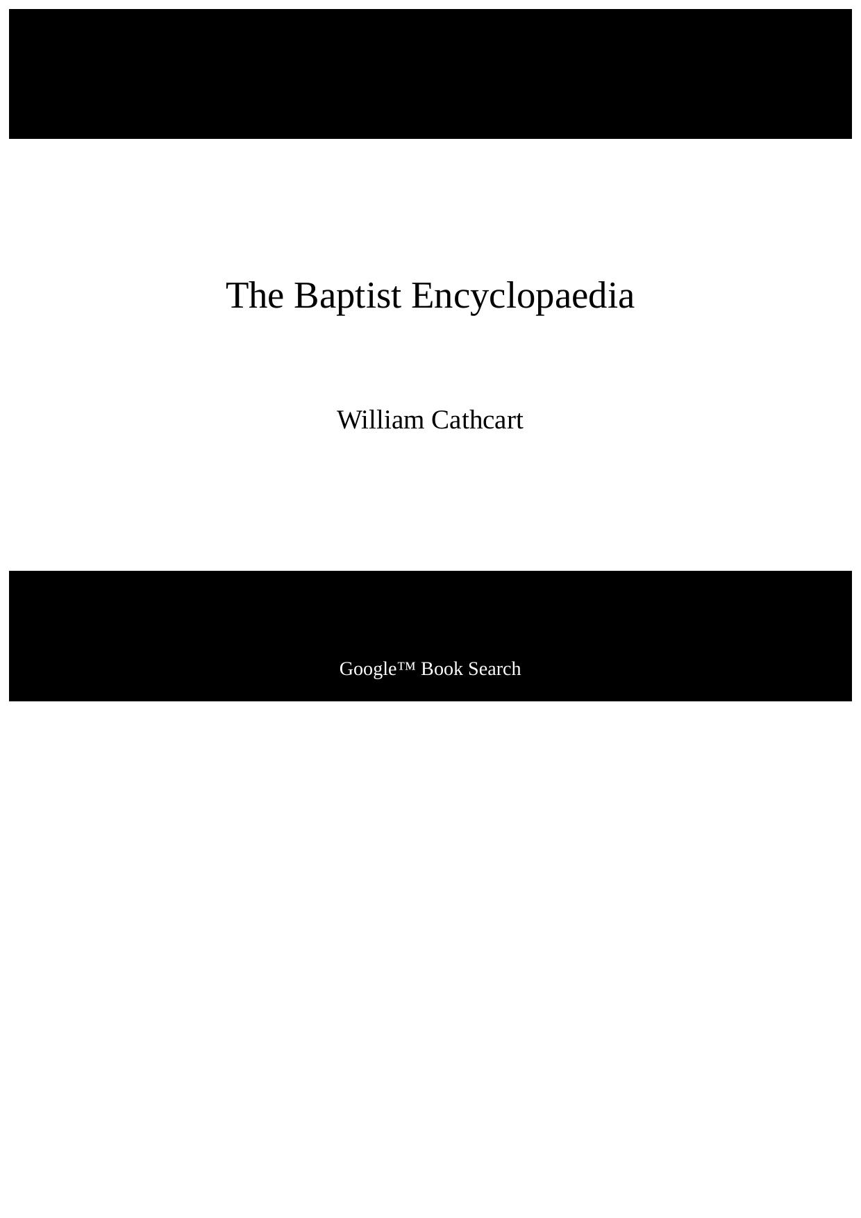 The Baptist Encyclopaedia